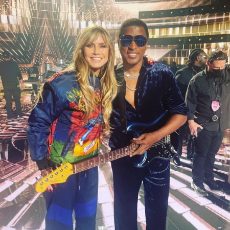 Heidi Klum with the rapper Babyface at AGT All-Stars. 